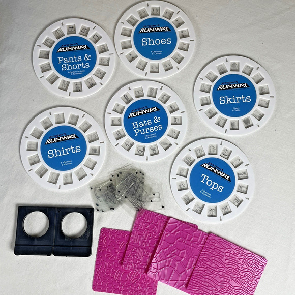 Project Runway Projector Accessory Lot Sketch Pads Slides Discs Pencils Stickers - Picture 6 of 7